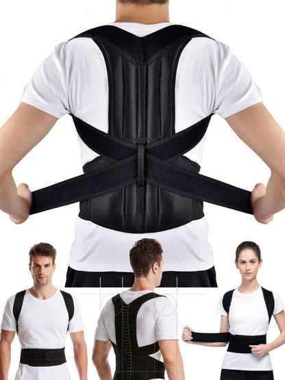 Free Size Posture Corrector For Men And Women Back Support Belt Back Pain Back Straight And Shoulder Support Belt (Universal Size) (Metallic Belt) (Posture Corrector Belt)
